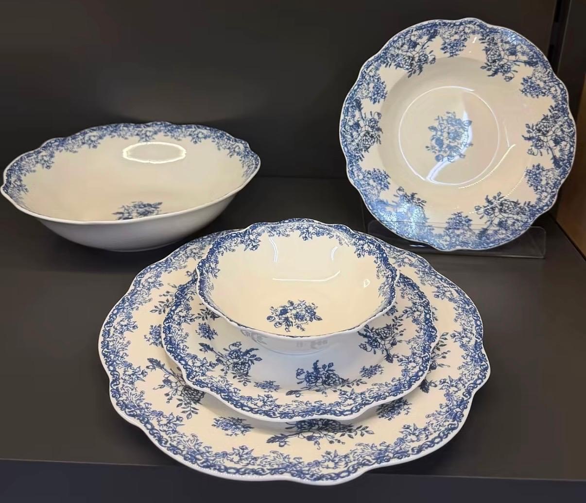 Vintage Serviesset 25-Delig - Porselein - Blauw