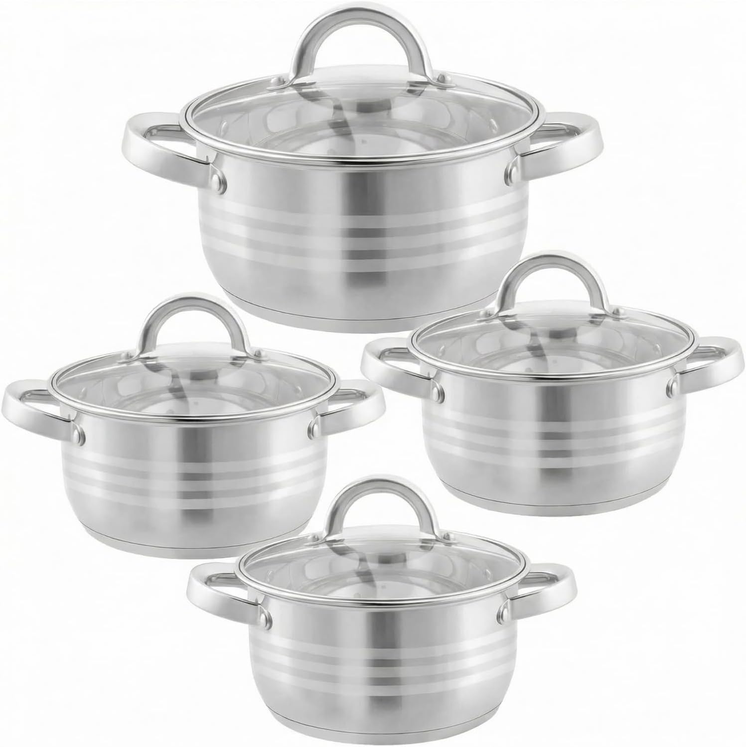 Bavary Pannenset 8 delig | 18/10 Stainless Steel