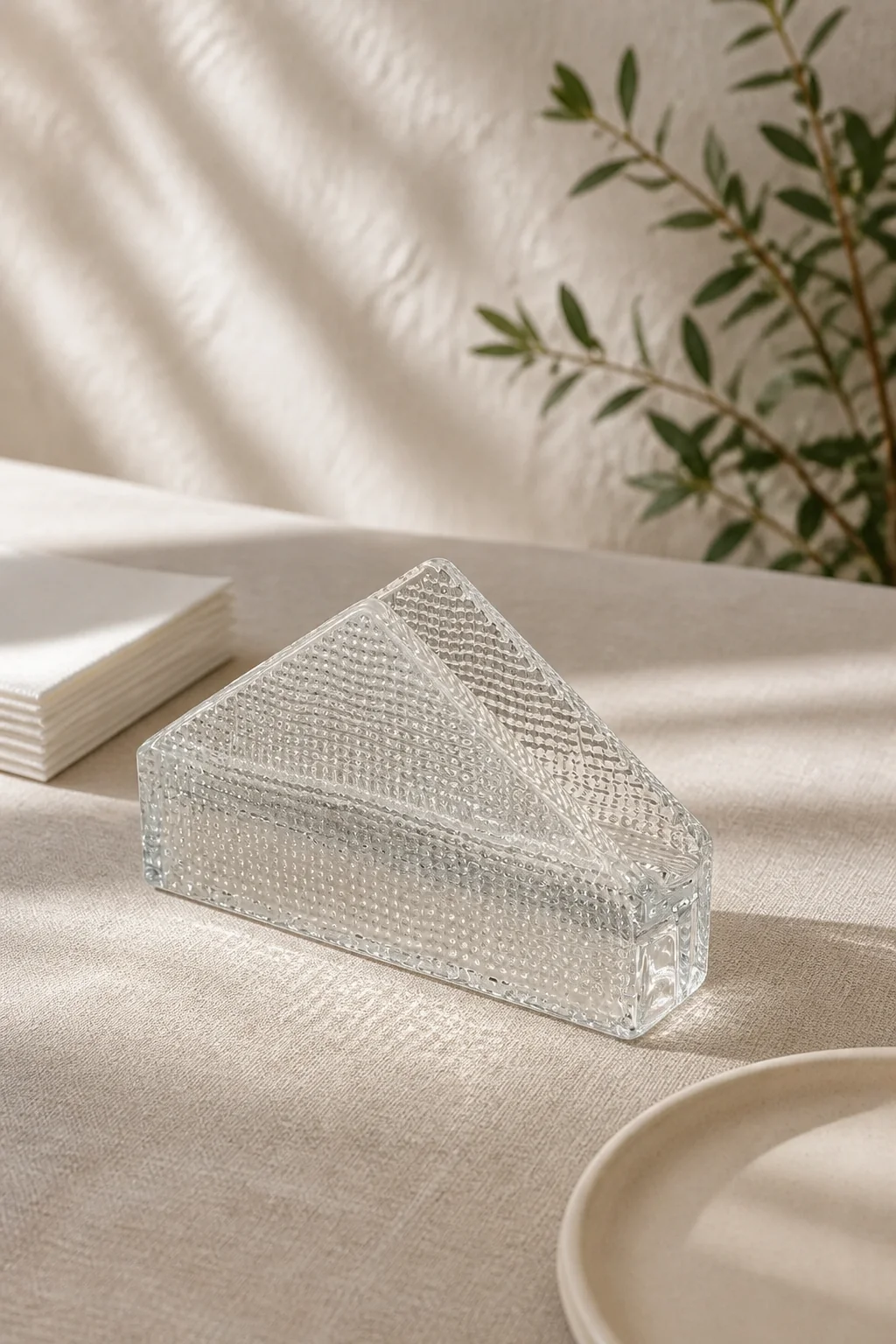 Crystal Glazen Servethouder – Transparant