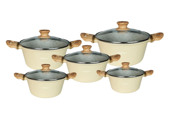 Cheffinger Pannenset 10-delig - Beige