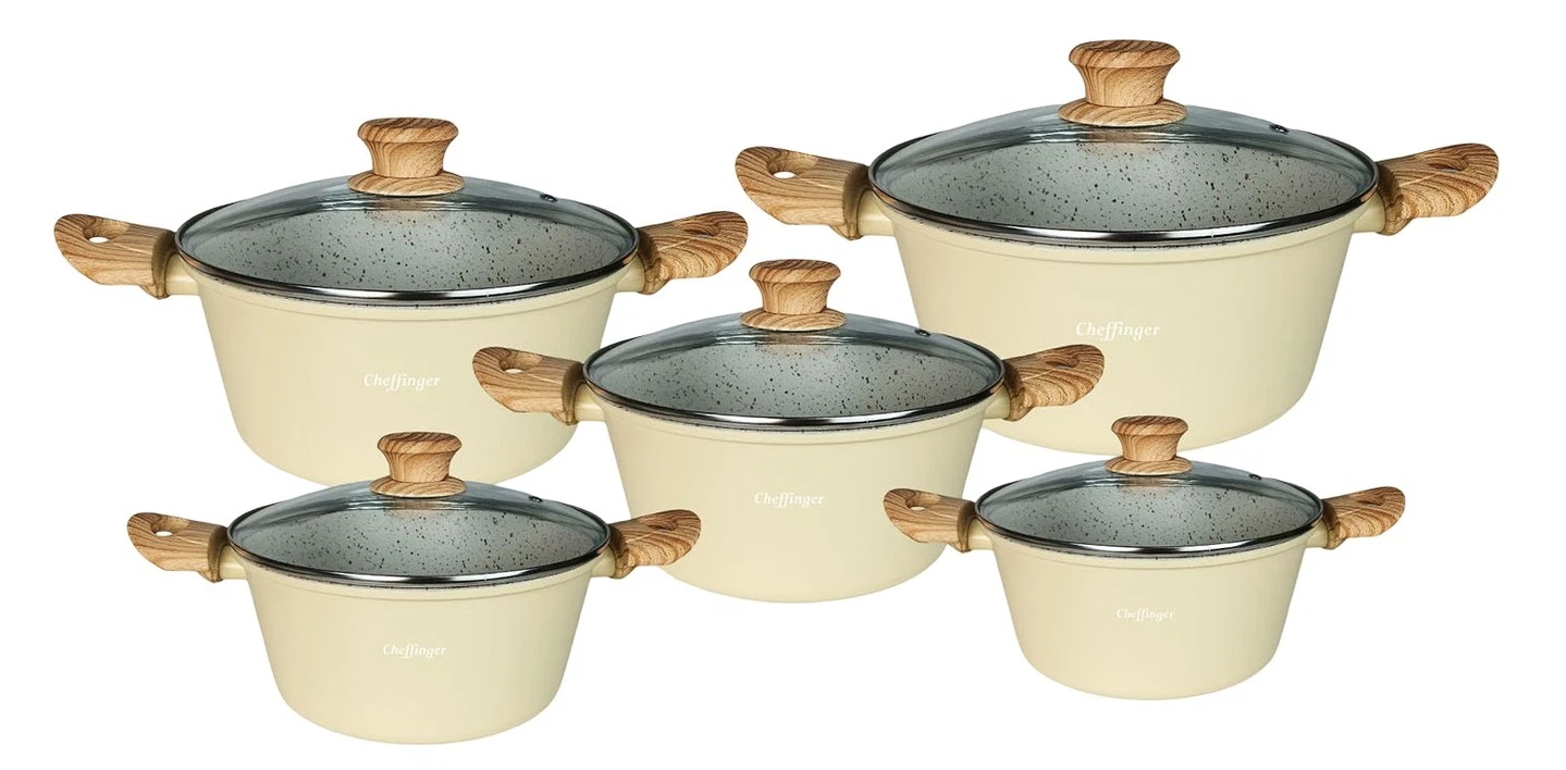 Cheffinger Pannenset 10-delig - Beige