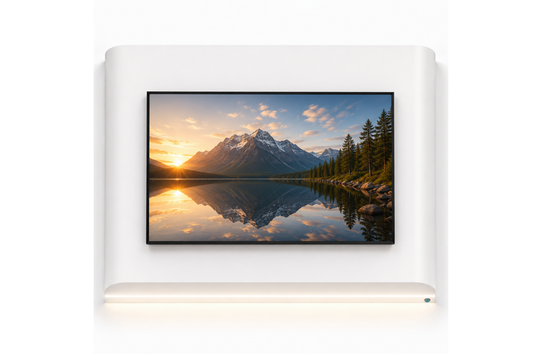 Japandi Cinewall Curved - Wit | LED verlichting - Gebogen zijkant