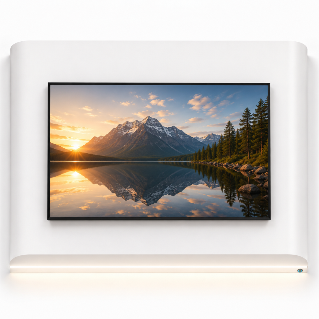 Japandi Cinewall Curved - Wit | LED verlichting - Gebogen zijkant