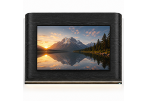 Japandi Cinewall Curved - Zwart eiken | LED verlichting