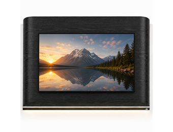 Japandi Cinewall Curved - Zwart eiken | LED verlichting