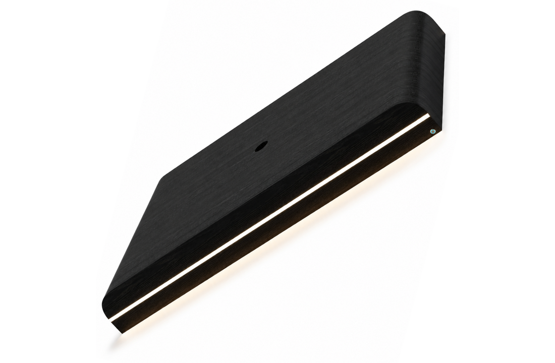 Japandi Cinewall Curved - Zwart eiken | LED verlichting - Gebogen zijkant