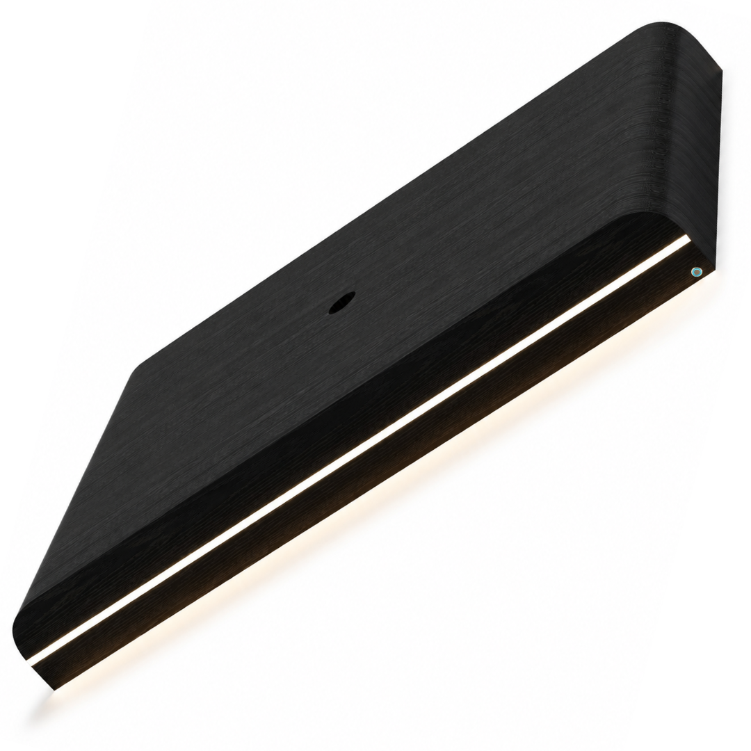Japandi Cinewall Curved - Zwart eiken | LED verlichting - Gebogen zijkant