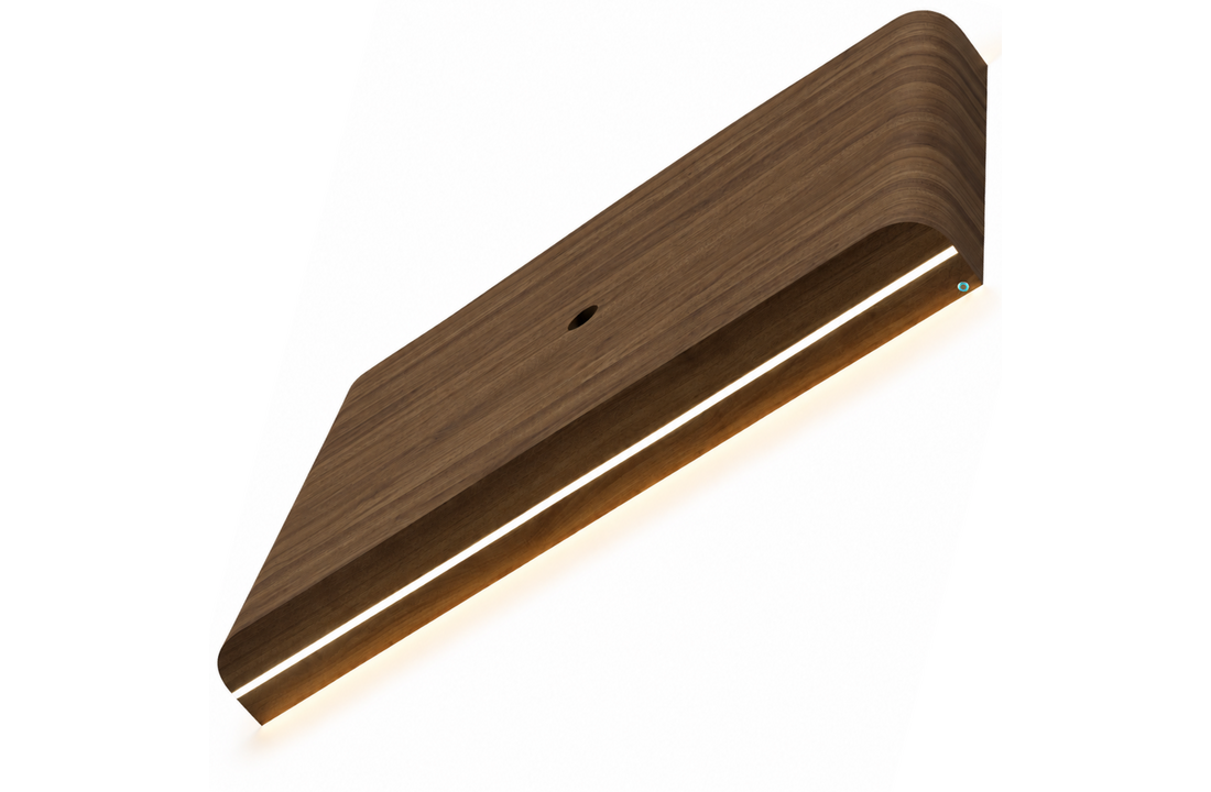 Japandi Cinewall Curved - Walnoot | LED verlichting - Gebogen zijkant