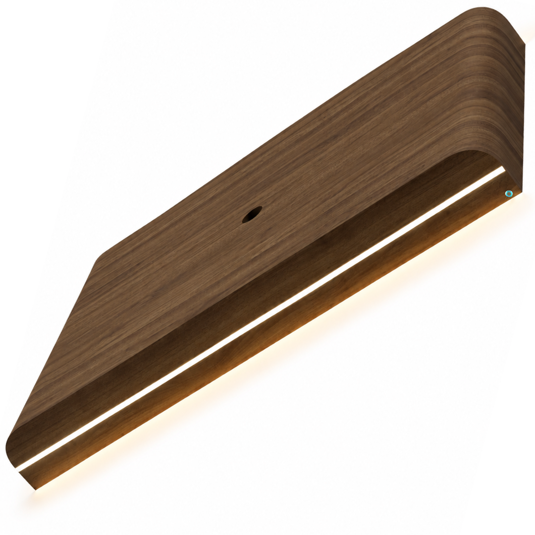 Japandi Cinewall Curved - Walnoot | LED verlichting - Gebogen zijkant