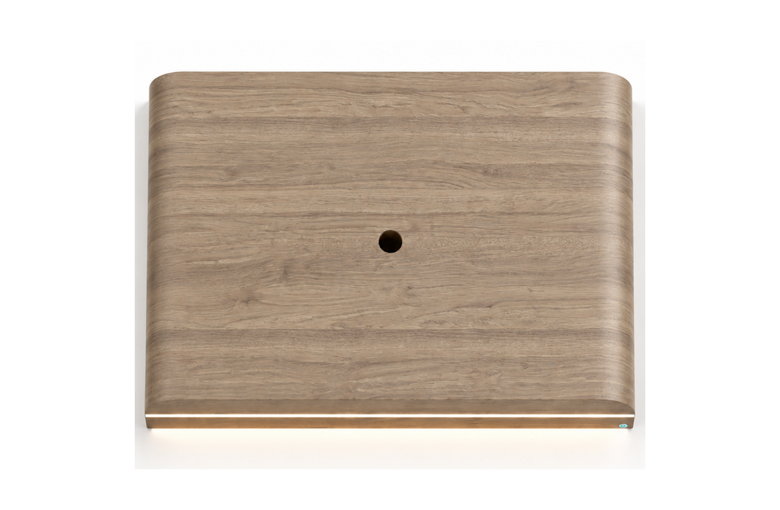Japandi Cinewall Curved - Licht Beige Eiken | LED verlichting - Gebogen zijkant