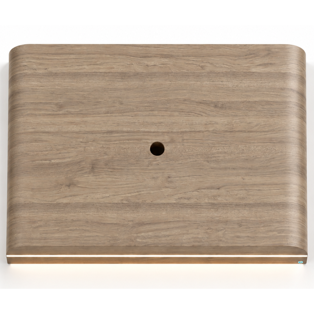 Japandi Cinewall Curved - Licht Beige Eiken | LED verlichting - Gebogen zijkant