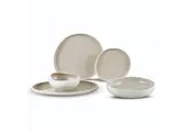 Bricard Barles Serviesset 25 delig - Porselein - Wit/Taupe - Organisch