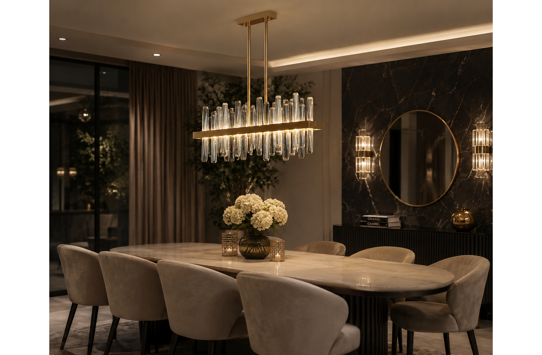 Hanglamp Altona  - Recht | goud - L100 x B20 cm