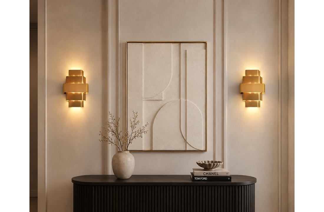 Wandlamp Lume Eterno - Brushed Gold - L20 x D12,5 x H27,5 cm