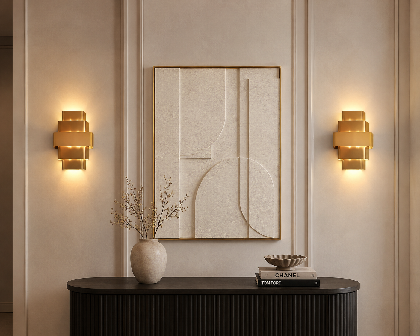 Wandlamp Lume Eterno - Brushed Gold - L20 x D12,5 x H27,5 cm