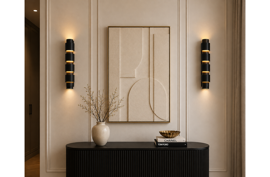 Wandlamp Pisa Grande - Zwart - Ø12 x H55 cm