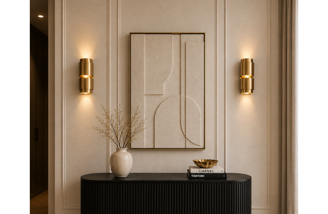 Wandlamp Pisa Mini - Brushed Gold - Ø12 x H30 cm