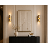 Wandlamp Pisa Mini - Brushed Gold - Ø12 x H30 cm