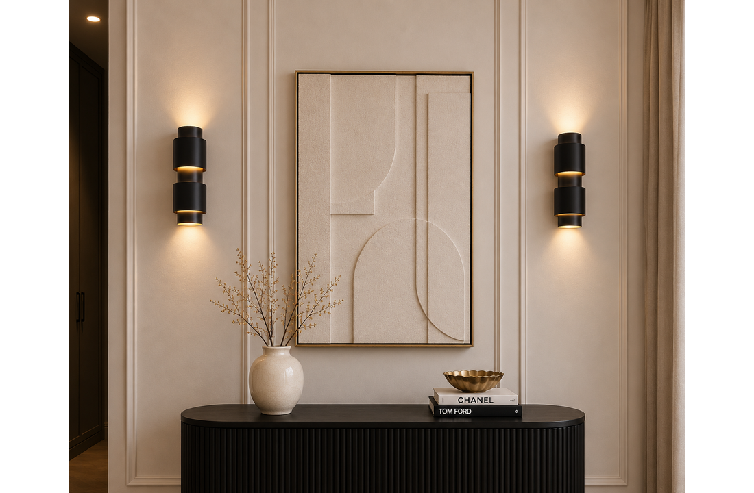 Wandlamp Pisa Mini - Zwart - Ø12 x H30 cm