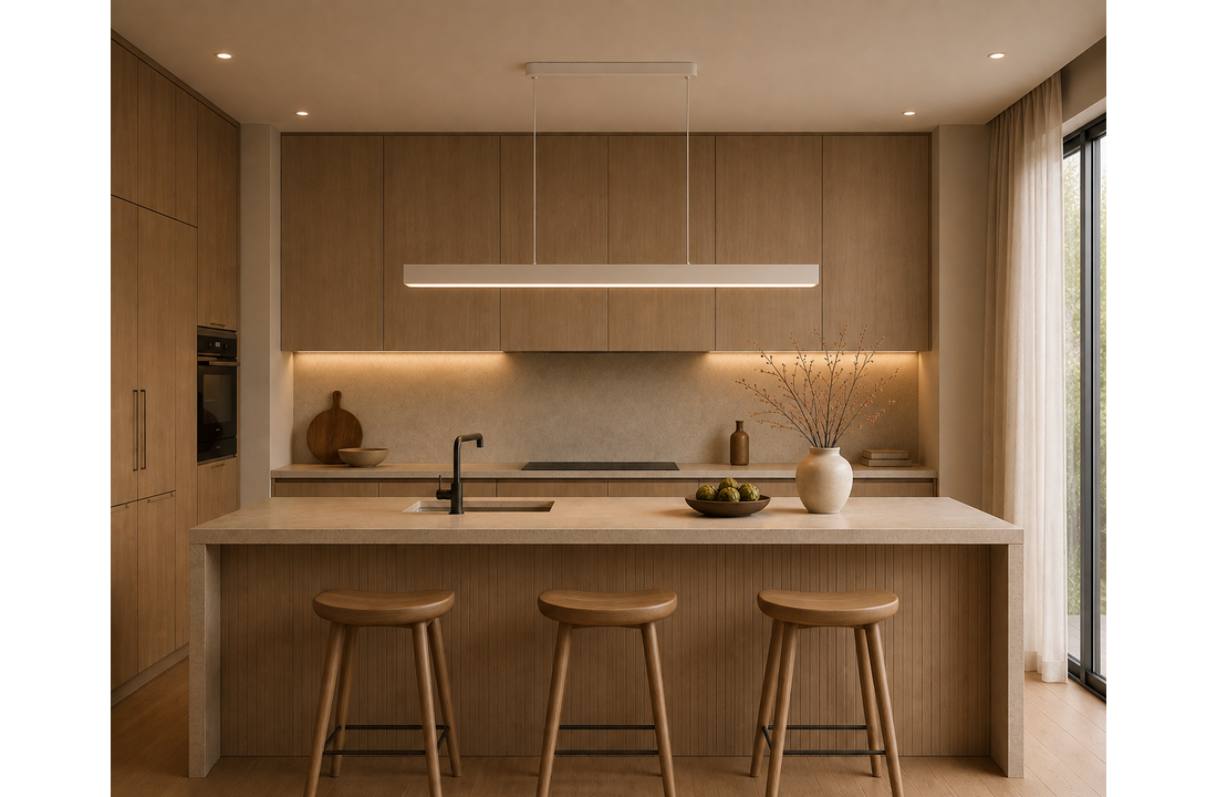 Hanglamp Vicenza - Recht | Beige - L120 cm