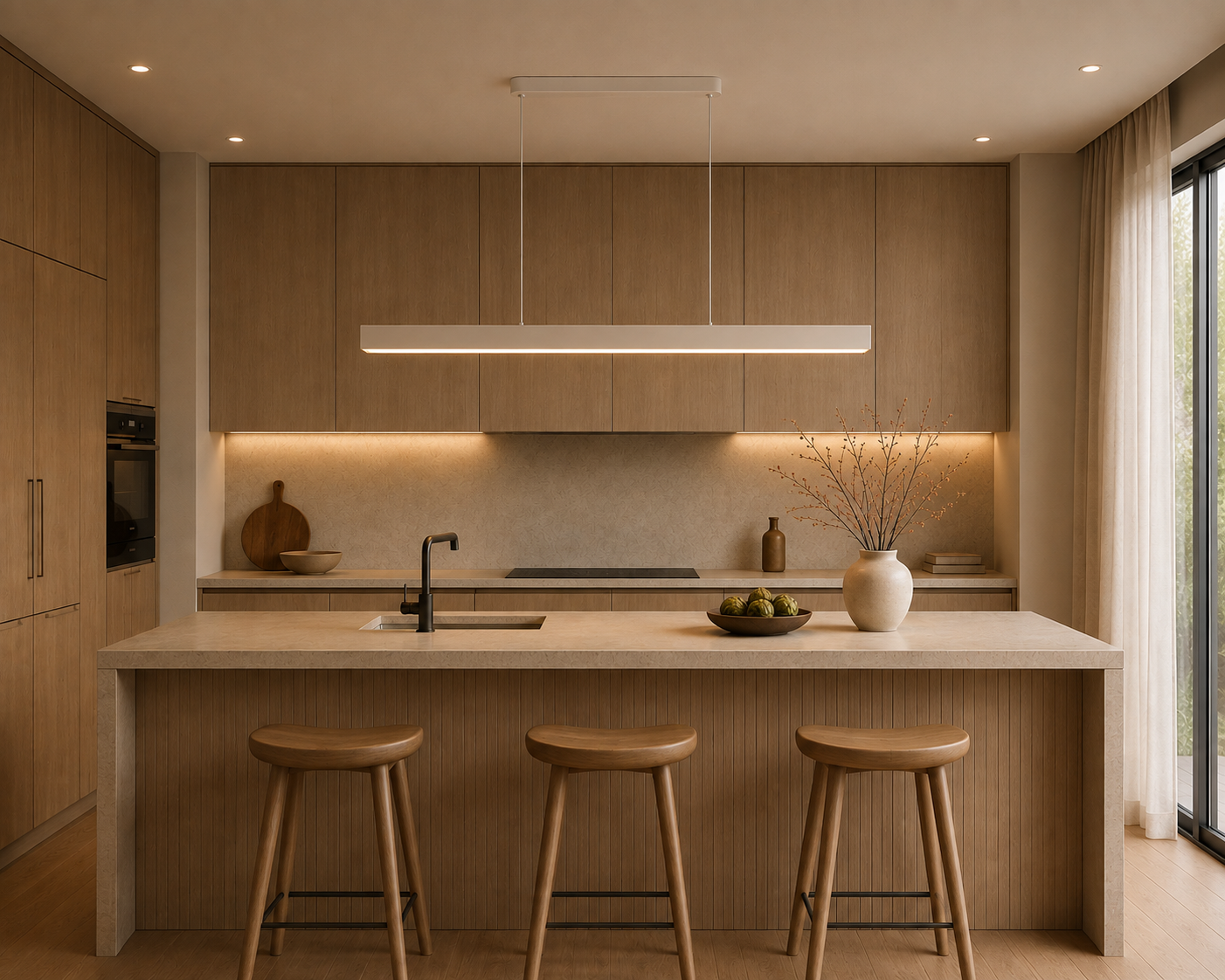 Hanglamp Vicenza - Recht | Beige - L120 cm