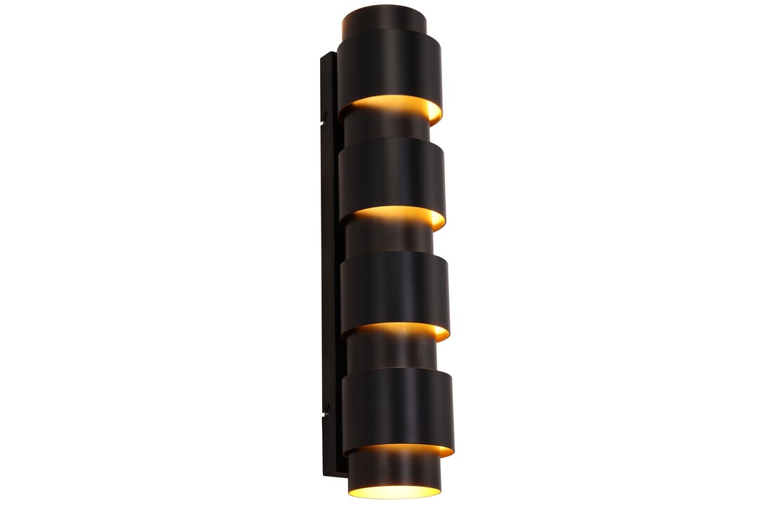Wandlamp Pisa Grande - Zwart - Ø12 x H55 cm