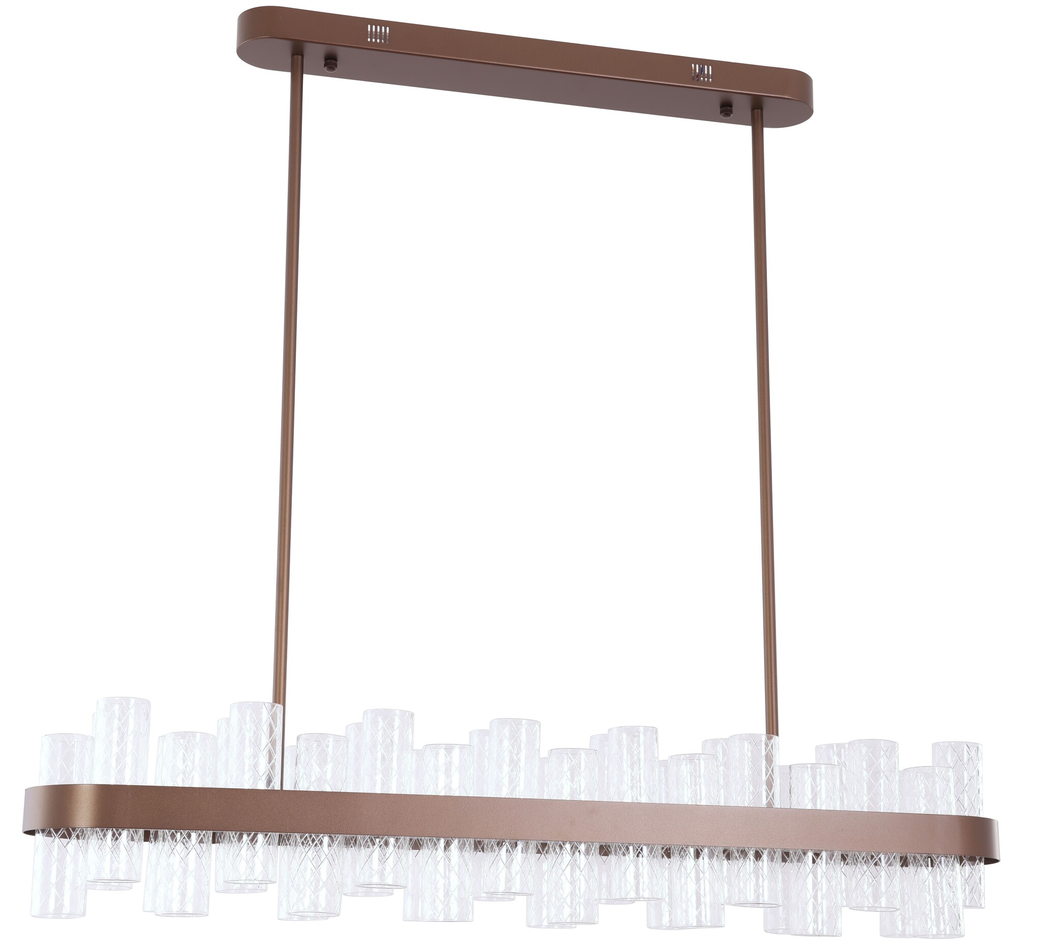 Hanglamp Bogarra - L100 cm - bruin - geïntegreerde LED-verlichting