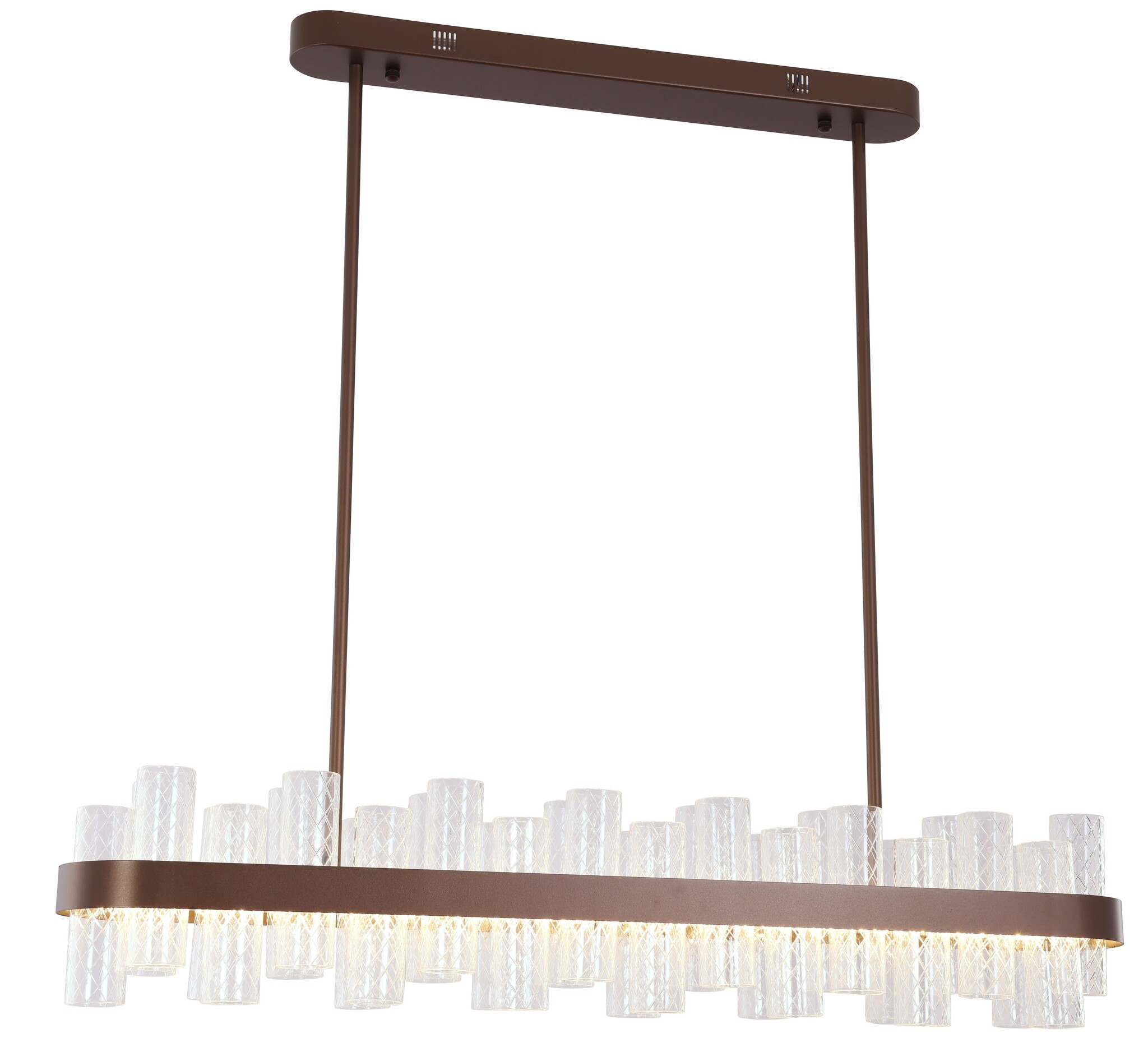 Hanglamp Bogarra - L100 cm - bruin - geïntegreerde LED-verlichting