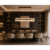 Hanglamp Bogarra - L100 cm - bruin - geïntegreerde LED-verlichting