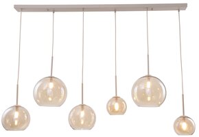 Hanglamp Adele  - Beige - 6 lichts - Rechthoekig