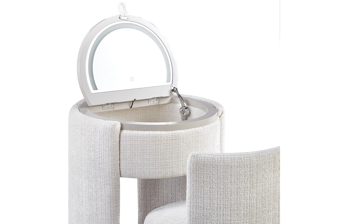 SOLÈNE Vanity - Make Up tafel - Incl. LED verlichting - White/Beige blad