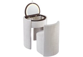 SOLÈNE Vanity - Make Up tafel  - White/Walnoot