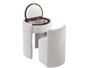 SOLÈNE Vanity - Make Up tafel  - White/Walnoot