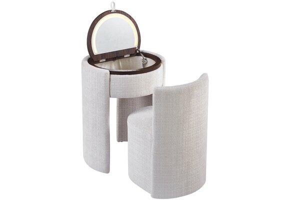 SOLÈNE Vanity - Make Up tafel  - White/Walnoot
