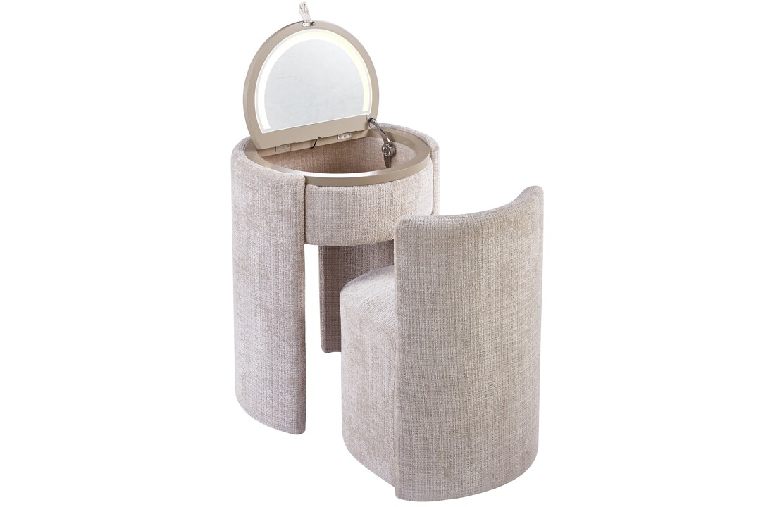 SOLÈNE Vanity - Make Up tafel - Incl. LED verlichting - Beige