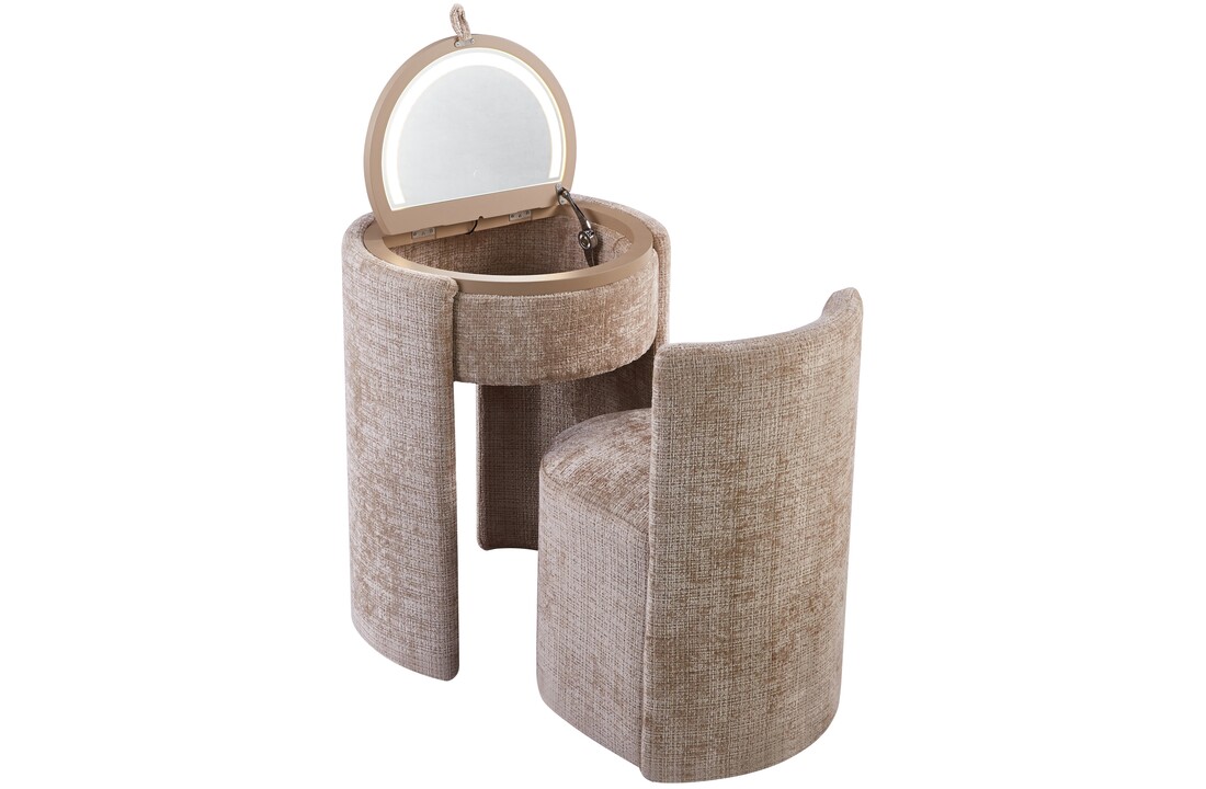 SOLÈNE Vanity - Make Up tafel - Incl. LED verlichting - Warm Beige