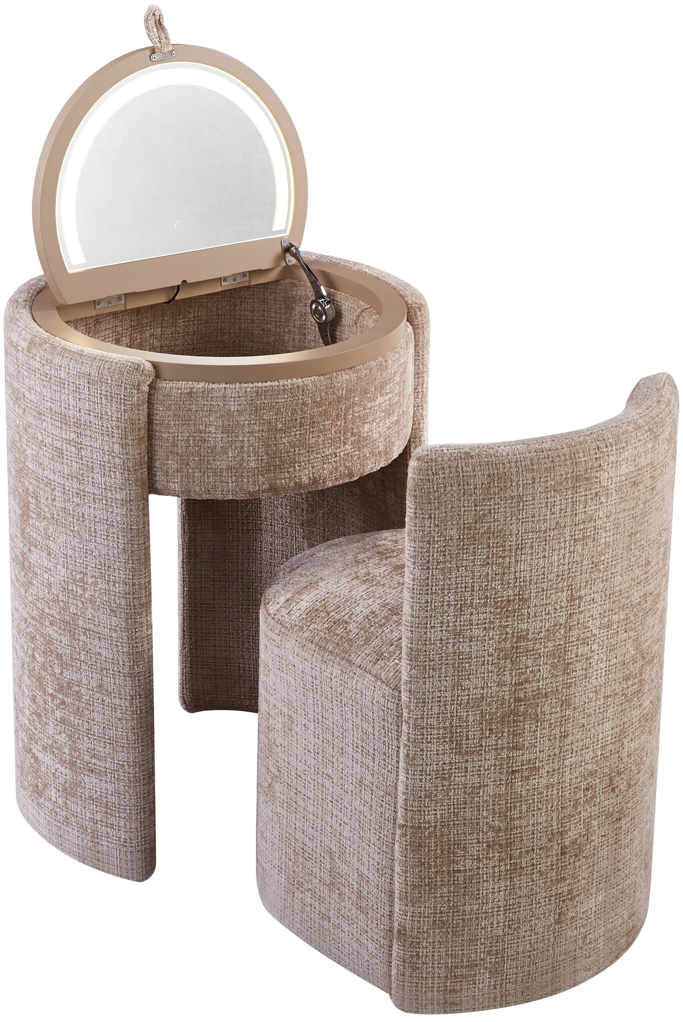 SOLÈNE Vanity - Make Up tafel - Incl. LED verlichting - Warm Beige