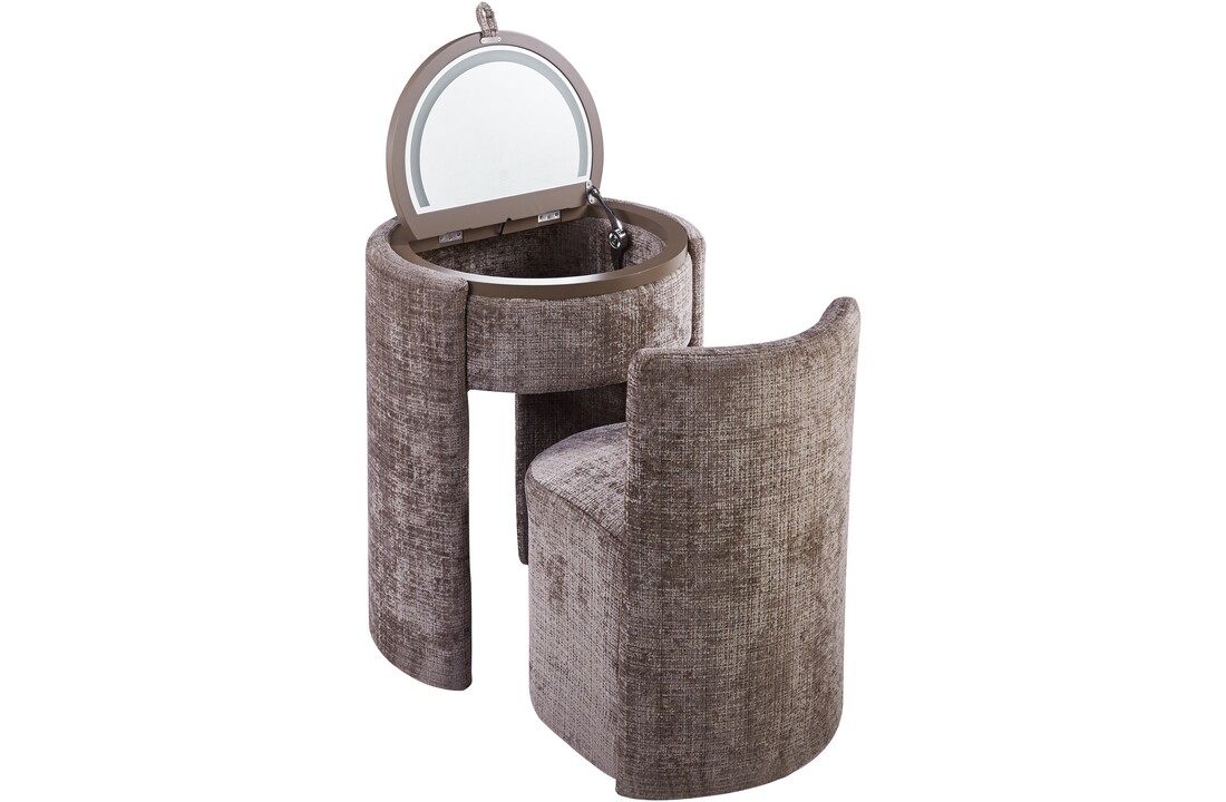 SOLÈNE Vanity - Make Up tafel - Incl. LED verlichting - Taupe Bruin