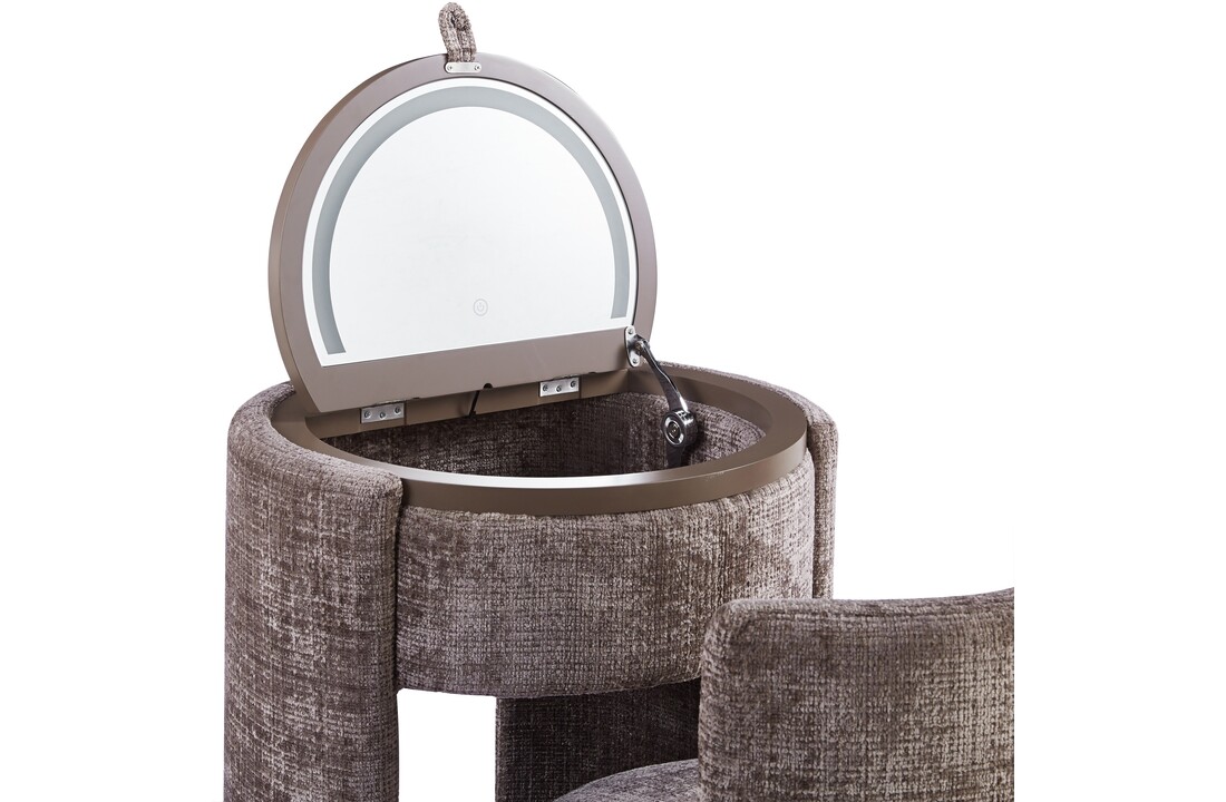 SOLÈNE Vanity - Make Up tafel - Incl. LED verlichting - Taupe Bruin