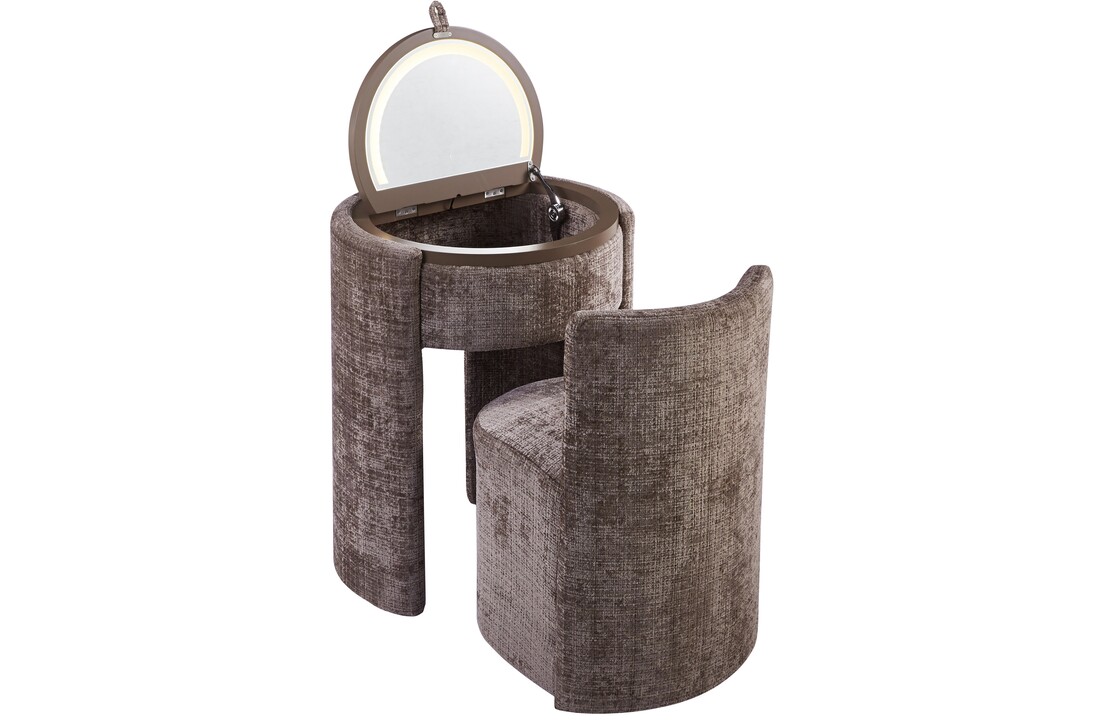 SOLÈNE Vanity - Make Up tafel - Incl. LED verlichting - Taupe Bruin