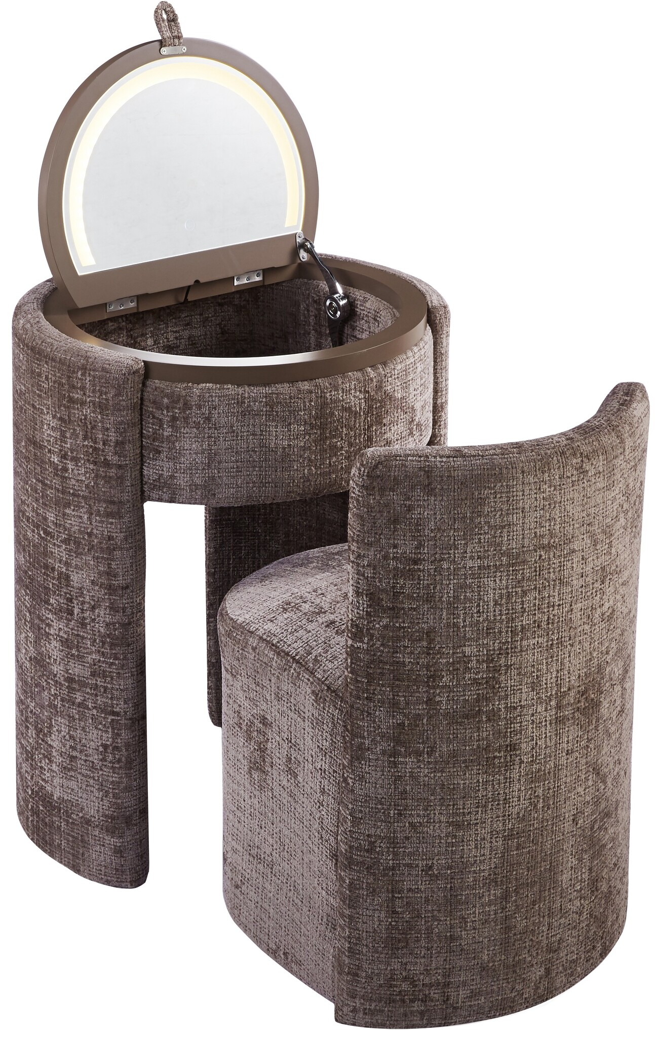 SOLÈNE Vanity - Make Up tafel - Incl. LED verlichting - Taupe Bruin