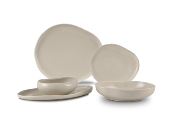 Bricard Barles Serviesset 25 delig - Porselein - Taupe - Organisch