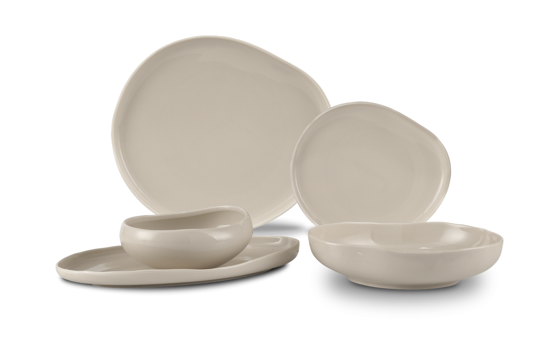 Bricard Barles Serviesset 25 delig - Porselein - Taupe - Organisch