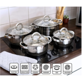 Bavary Pannenset 8 delig | 18/10 Stainless Steel
