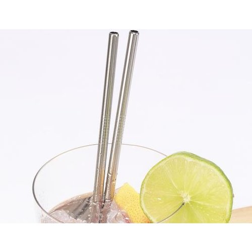 Kikkerland Stainless steel straws with brush