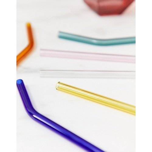 Kikkerland Glass straws with brush