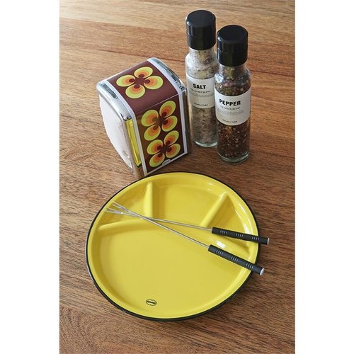 Cabanaz Fondue plate yellow