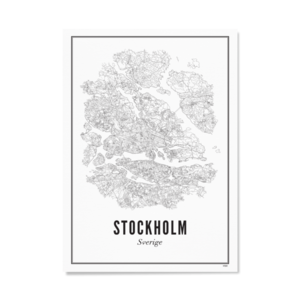 Wijck Poster Stadtplan Stockholm 21 x 30 cm