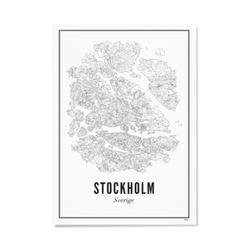 Wijck Poster Plattegrond Stockholm 21 x 30 cm