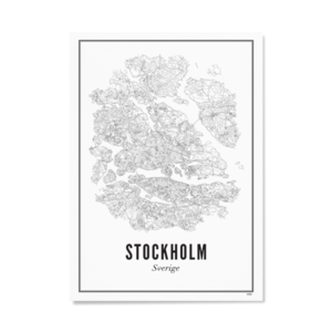 Wijck Poster Stadtplan Stockholm 30 x 40 cm